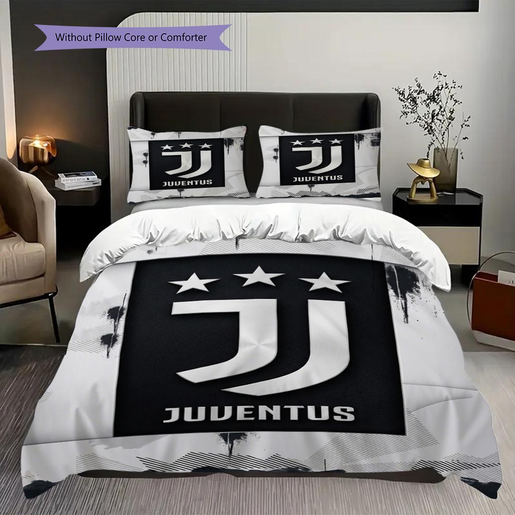 Biancheria da letto con stemma del Football Club Juventus (1 * copripiumino + 2 * federa, senza nucleo) Regalo di compleanno di Natale Copripiumino e federa Set biancheria da letto