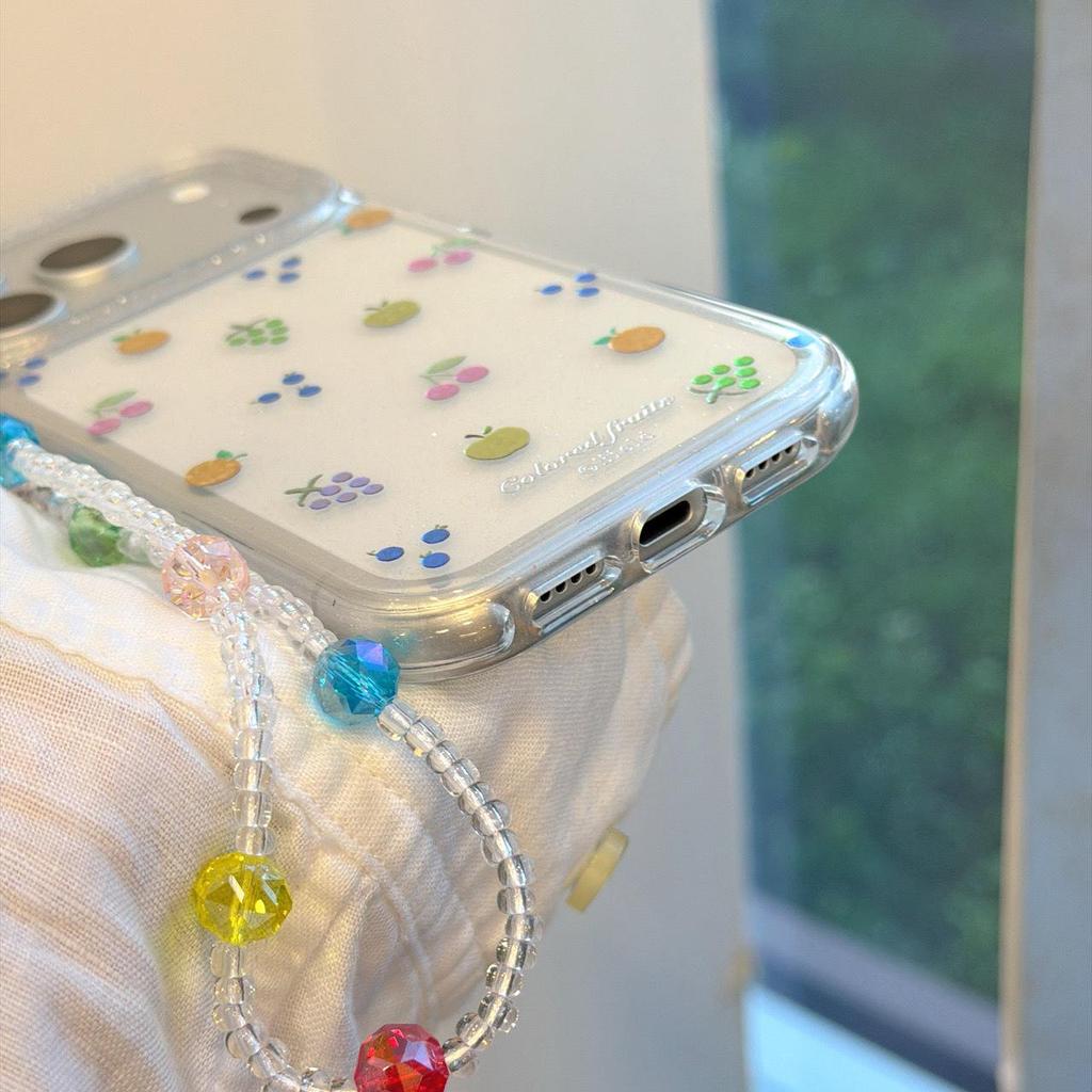 Summer Gilded Colorful Fruits Phone Case for iPhone 14/15/16 Pro Max (Round Edge)
