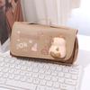 Korean Animal Pencil Bag 3-layer Stationery Storage Bag Creative Fun Press Pen Bag  School Office