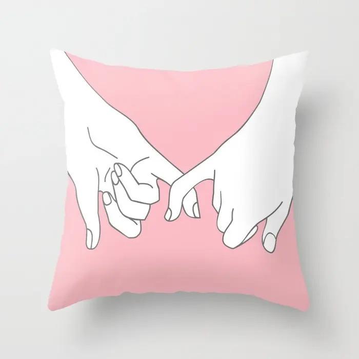 Pink Pattern Pillowcase Office Living Room Home Pillowcase Car Ornaments