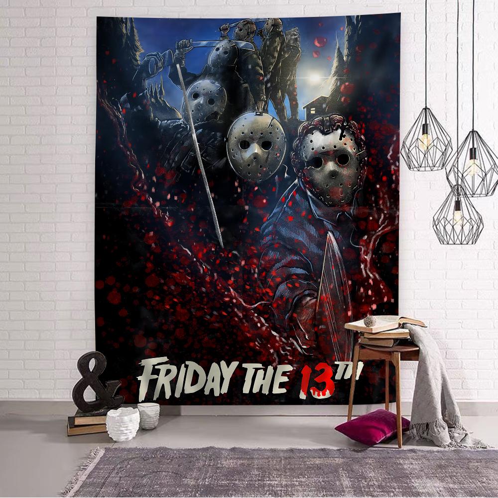 Friday the 13th DIY Wall Tapestry Hippie Flower Wall Carpets Dorm Decor Wall Art Decor