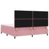 LED Box Spring Bed with Mattress Pink 200 X 200 Cm Velvet