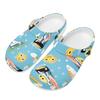 White Printed EVA Casual Clogs Adult Unisex Soft Sole Easy Clean Lightweight Slip On Sandals Slippers Summer Daily Leisure Shoes