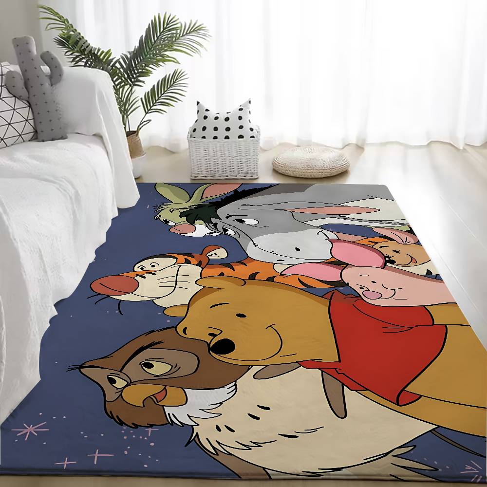 Cute W-Winnies-the-Poohs Floor Mats Home Laundry Rug Carpet For Living Room Decor Lounge Area Anti-slip Foot Mat Entrance