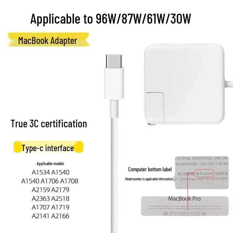 

Підходить для зарядного пристрою Apple iPad Pro та адаптера живлення MacBook Air/Pro з портом C