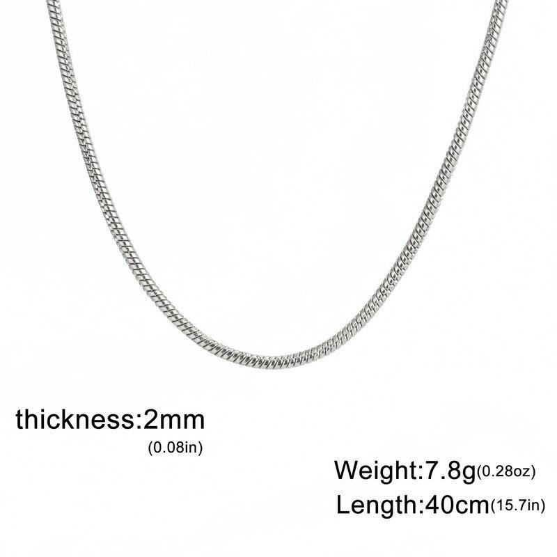 Superfine Round Snake Bone Chain Necklace - 0.9/1.2/1.5/2mm Thick, Versatile Clavicle Accessory for DIY Jewelry Making