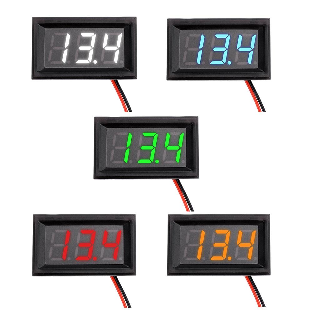 0.56 Inch Waterproof DC 4.5-30V Digital Voltmeter Voltage Panel Meter Red/Blue/Green/White For Electromobile Motorcycle Car