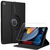 Case + Tempered Glass - BOOLING - iPad 10.2" - 360° Rotating - Black - Screen Protector