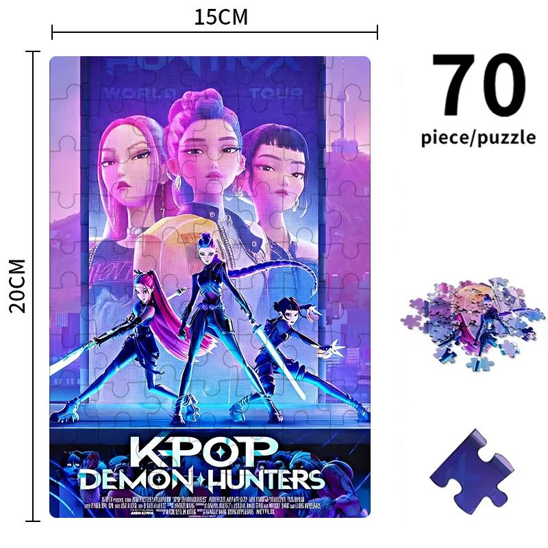 Hot 7 Styles Anime Demon Hunters Theme Board Game Toys Rumi Mira Zoey Huntrix Character Pattern Puzzle Kids Surprise Gifts
