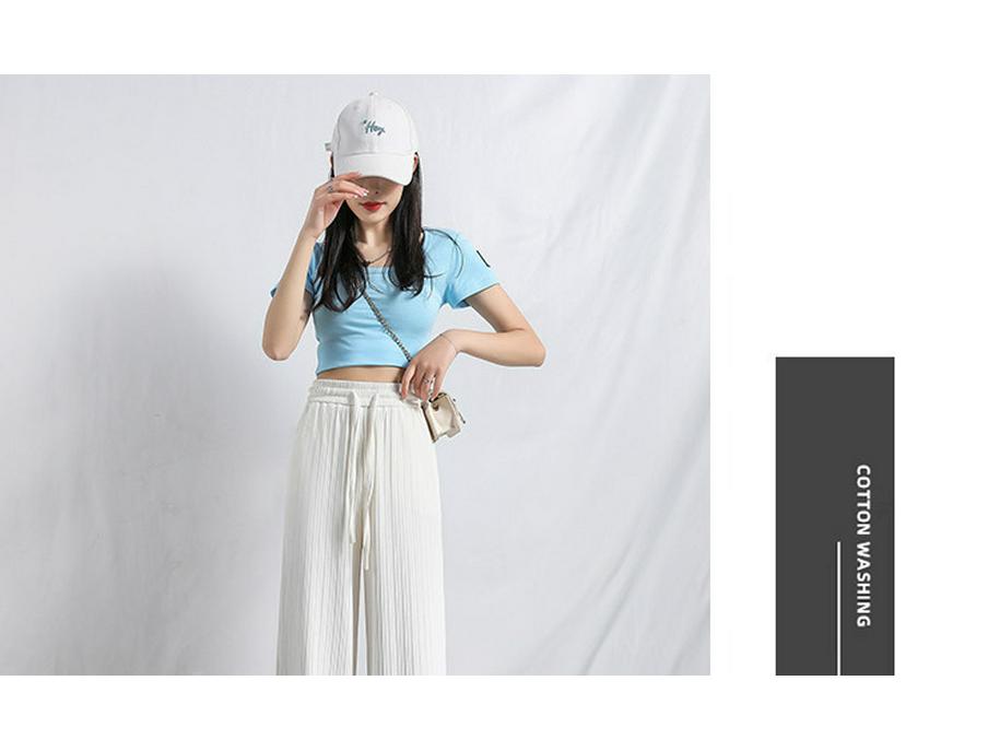 Plus Size Ice Silk Wide Leg Pants: Women's High Waist Loose Fit, Summer Thin, Extra Large Up To 300 Jin.