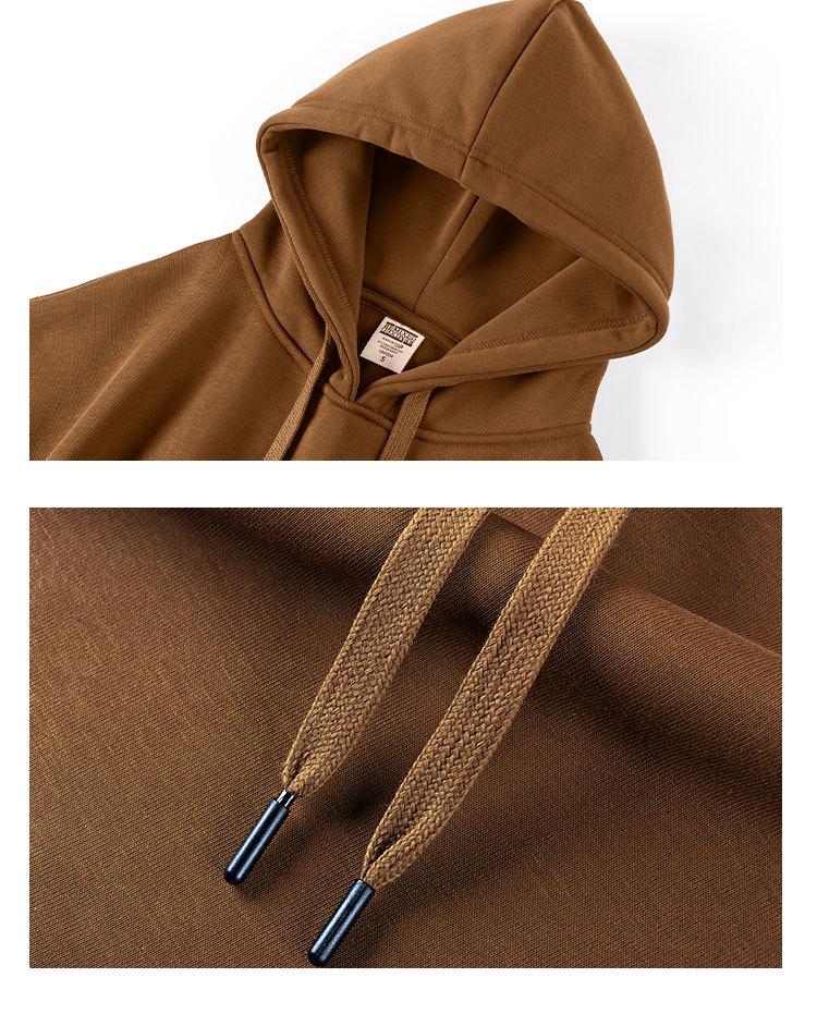Unisex Retro Japanese Earth-Tone Fleece-Lined Heavyweight Hoodie