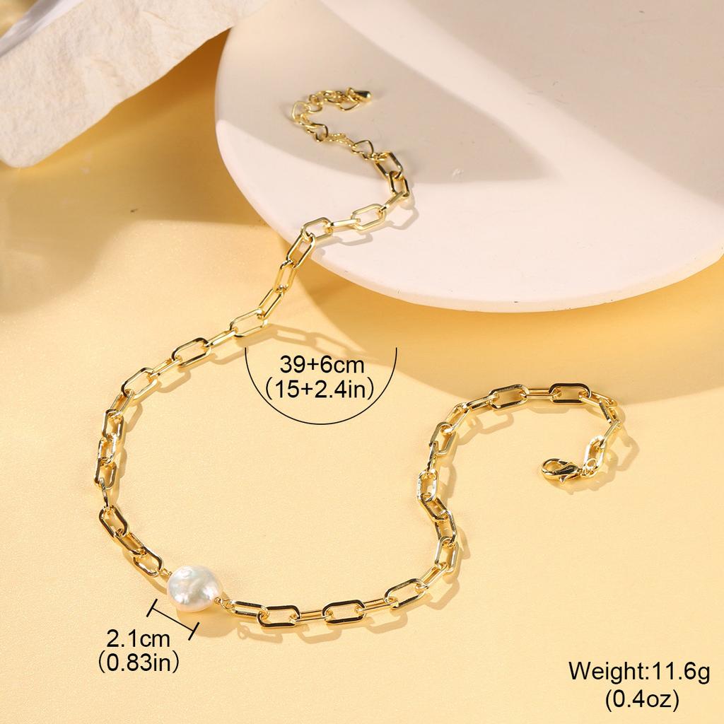 Nový Ins niche design barevný korálkový high-end jednoduchý náhrdelník přírodní perla módní dopaminový krční řetízek