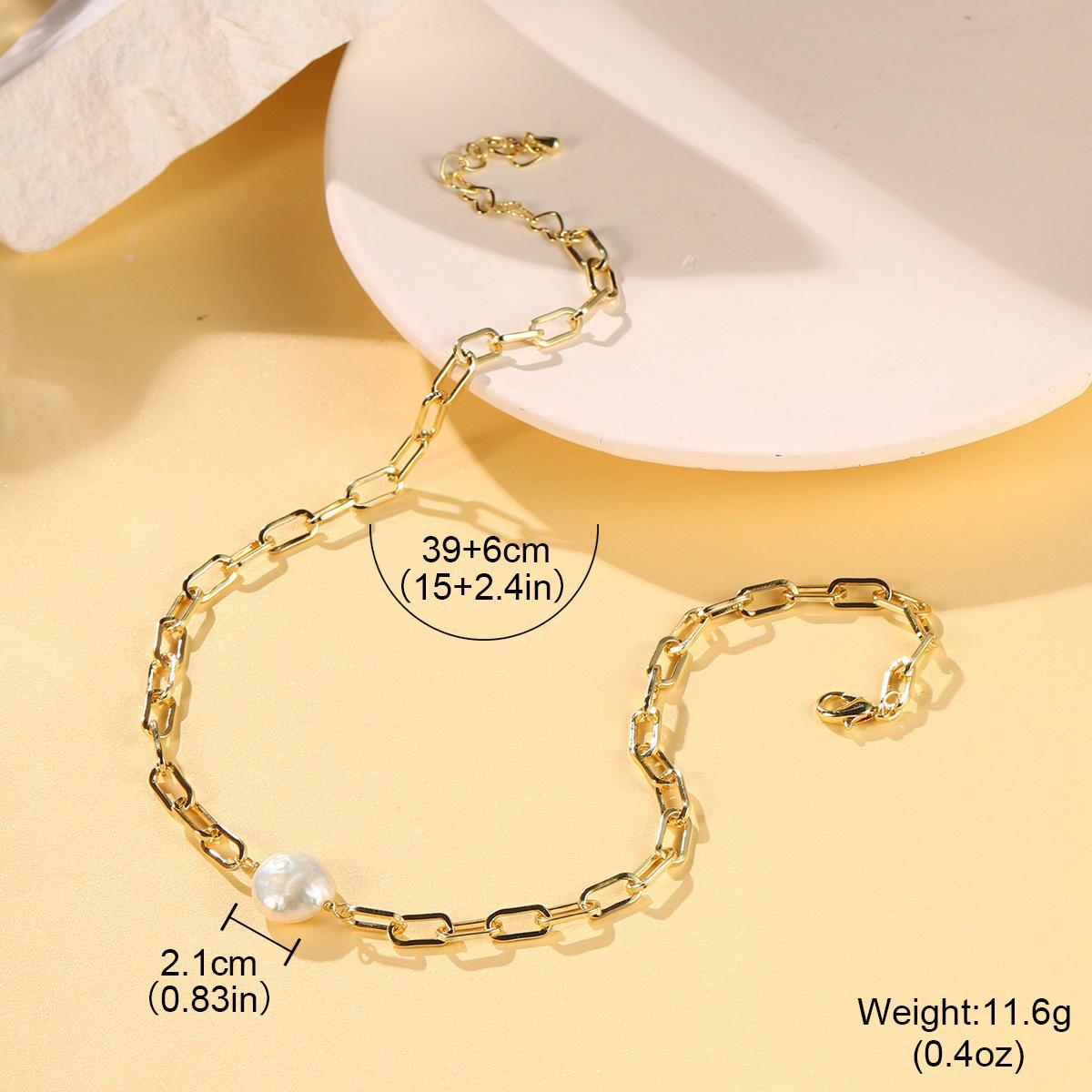 

New ins niche design colorful beaded high-end simple necklace natural pearl fashion dopamine neck chain