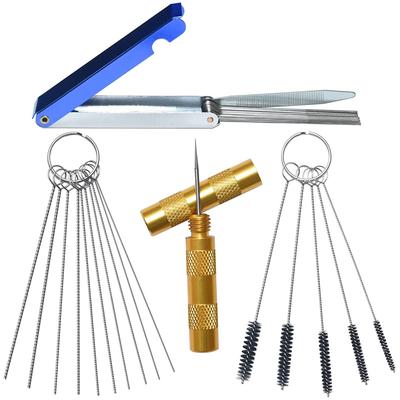 Carburetor Carbon Dirt Jet Cleaner Tool Kit Cleaning Needles with Brushes for Motorcycle ATV Moped