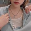 Love Pendant Thai Silver Sweater Hip Hop Cross Necklace Women'S Premium Long Sweater Chain Accessories