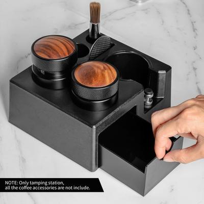Espresso Tamping Station Height Adjustable 51-54/58mm Portafilter Holder with 4pcs Tamper and