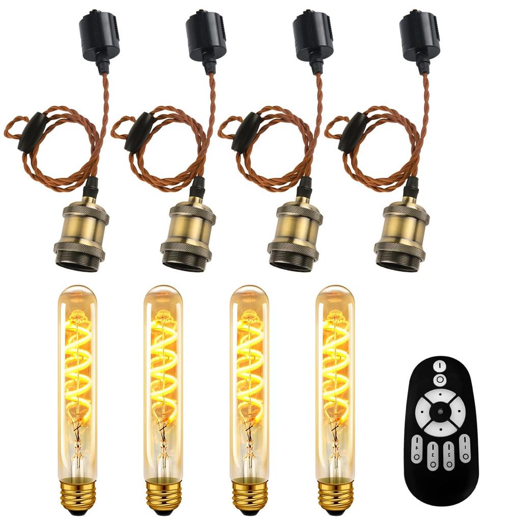 LVWIT Pendant Light, E26 Base, with LED Bulb, Dimmable, Color Adjustable, 30W Equivalent (4.5W Power Consumption), 85% Energy Saving, Remote Control,