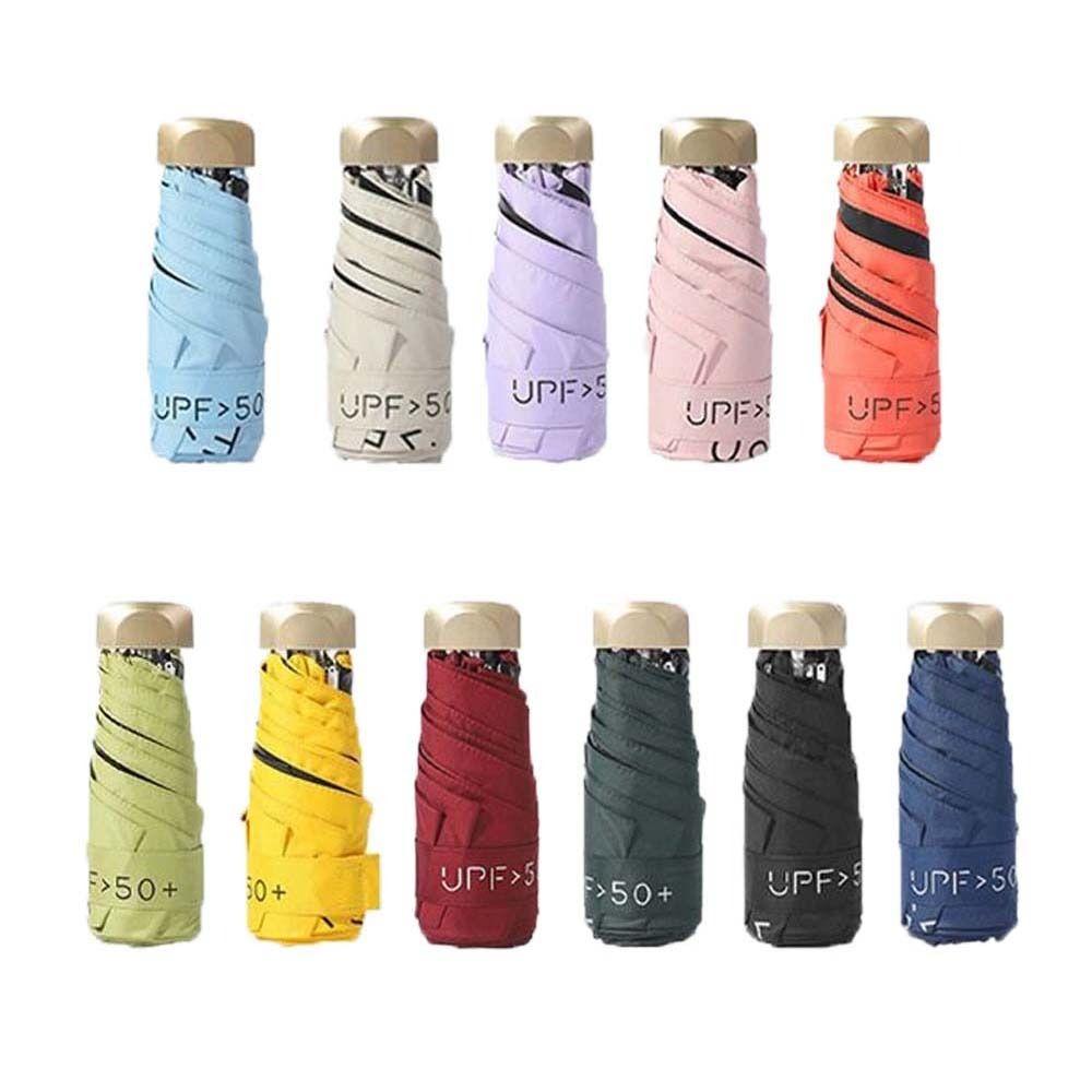Mini Flat Five Fold Six Bone Umbrella Anti-UV Folding Sun Umbrella  Outdoors