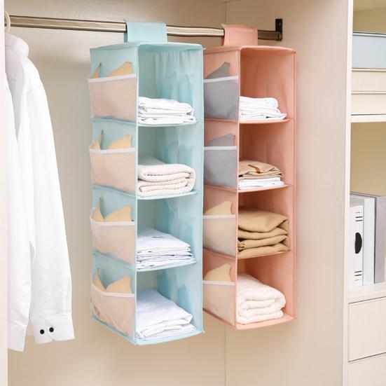 Organizador de armário multicamadas com fita de fixação Oxford Cloth Home Dormitório Underware Organizador para banheiro