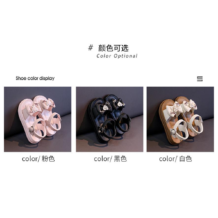 Children's beach shoes2026Summer new cute bowknot heart-shaped girls' solid color sandals for toddlers, young children, and older children