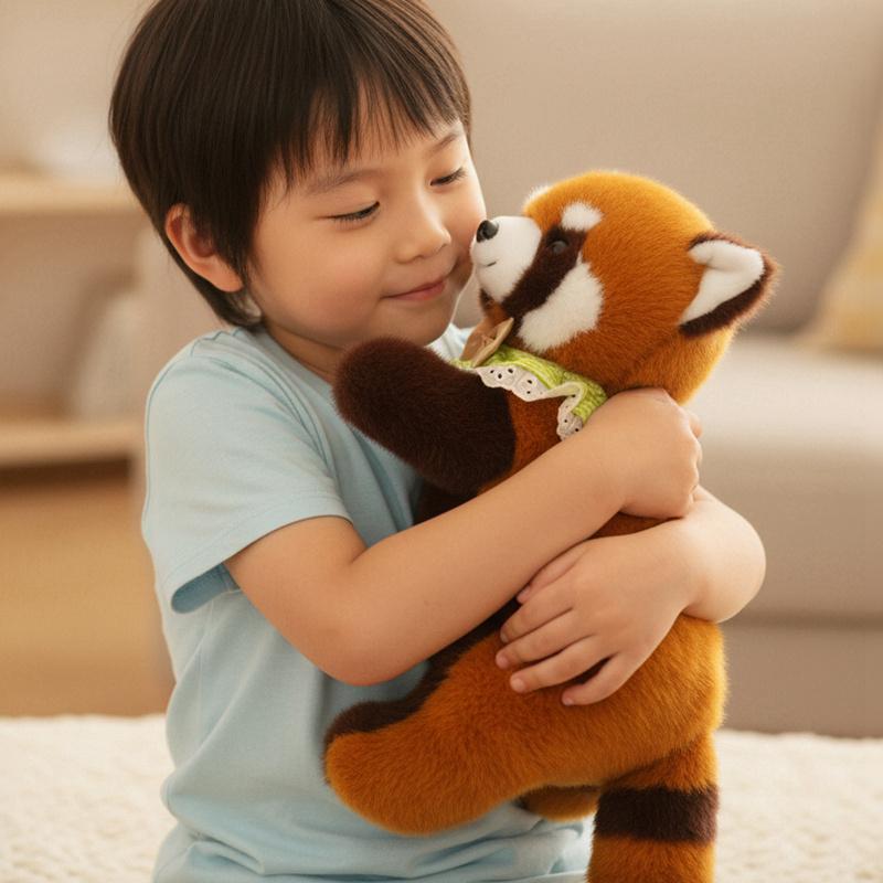 36/43cm Bauchlage Roter Panda Plüschtier Stofftier Realistisches Rotes Panda-Puppe Kinderspielzeug Weihnachts-Geburtstagsgeschenke für Jungen und Mädchen