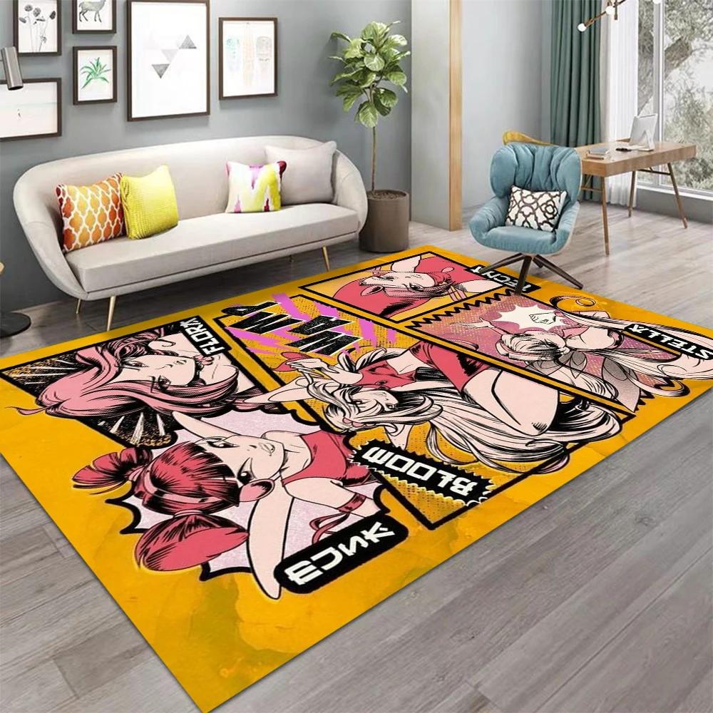 Niedlicher Cartoon-Teppich Faltbarer Abstrakter Bereichsteppich für Wohnzimmer und Schlafzimmer Vintage-inspirierter Raum Rote Matte Poster Heimdekoration