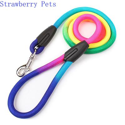 Guinzaglio per cani in nylon resistente arcobaleno da 1,2 m, guinzaglio per addestramento a passeggio, imbracatura per cani, collare, guinzaglio, cinghia, cintura, corda