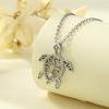 Hollow Sea Turtle Necklace Good Luck Longevity Turtle Pendant Necklace Sparkling Rhinestone Necklace Jewelry Gift for Her Wife Friend