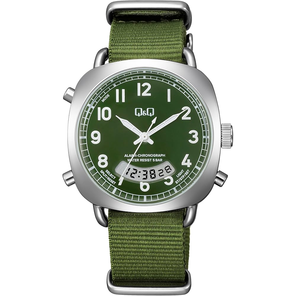 Citizen Q&Q Analog-Digital Watch 5 ATM Water Resistant A38A-003PK Green