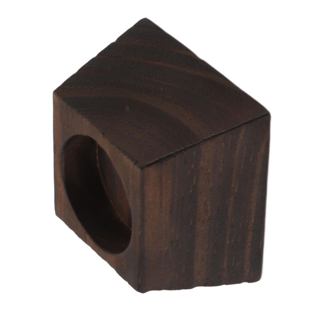 Candle Holder Trapezoid Wood Retro Table Decoration Ornament for Christmas Day Wedding Black Wood