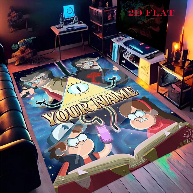 Custom Gravity Falls Carpet Rug for Living Room Bedroom Home Sofa Decoration,Kids play Nonslip Floor Mat