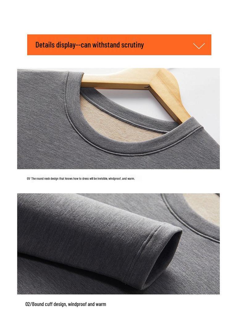 Męski Zestaw Bielizny Termicznej z Kaszmiru Jedwabistego - Gruby, Ciepły i Wykończony na Jesień/Zimę