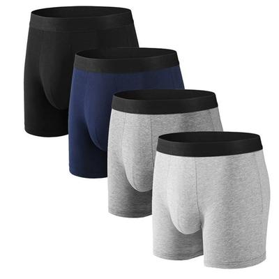 Men's Mid-Rise Breathable Cotton Panties Comfortable Simple Boxers