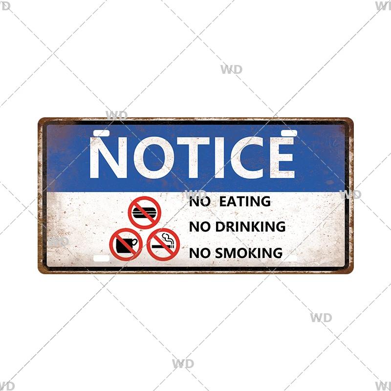 Smile WIFI Toile Caution License Plate Store Wall Decor Restrooms Tin Sign Vintage Road Guide Metal Sign Painting Plaques Poster