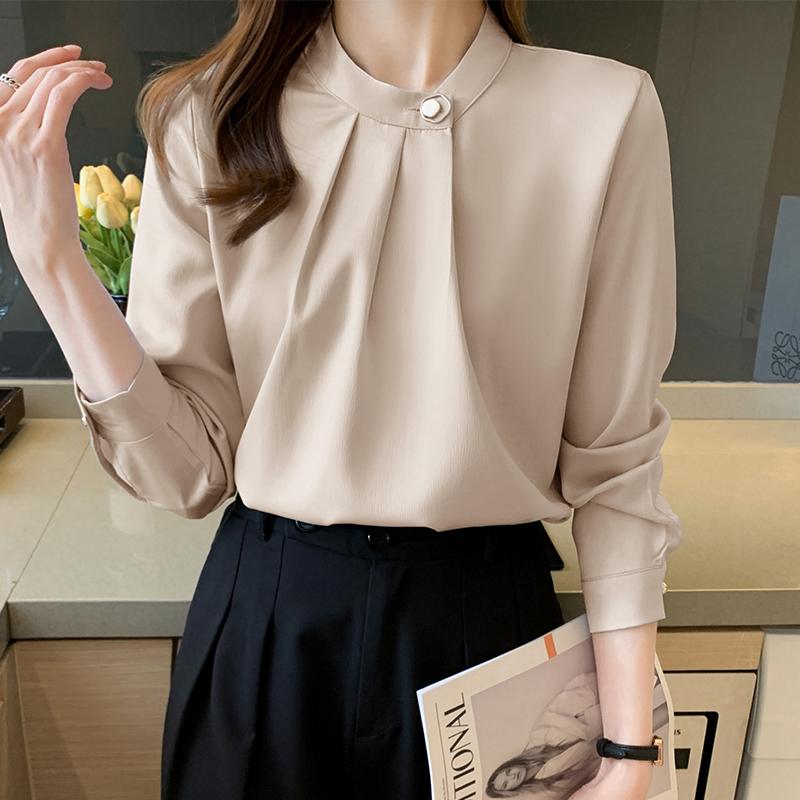 Fashion Autumn Long Sleeve Office Lady Blouse Shirt Women Tops J189