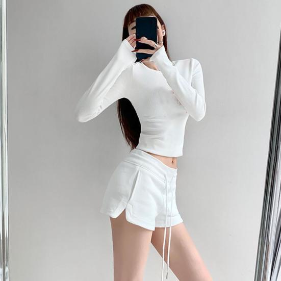 Women Athletic Shorts Summer Sexy Booty Workout Yoga Shorts High Waist Mini Shorts with Drawstring And Pockets for Gym Running Cycling