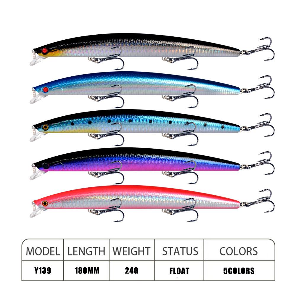 Minnow Fishing Lure Laser Hard Artificial Bait 18cm 24g 3D Eyes Sharp Hooks Sea Fishing Bait Colorful Crankbait Wobblers