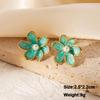 Green Hanging Earrinsg for Women Luxury Crystal Wedding Jewelry Imitation Pearl Drop Earrings new trend boucle oreille
