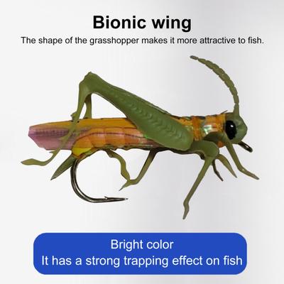 Grasshopper Angelköder Haken Realistische Fliegenfischen Künstliche Köder Angelhaken Bionic Locust Lure Jig Haken Süßwasser Salzwasser Angelzubehör