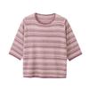Plus Size Striped Round Neck Maternity T-Shirt for Middle-Aged and Elderly Women - Simple, Comfortable, and Versatile for Commuting.