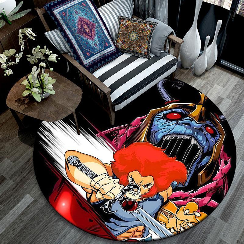 ThunderCats,Round Area Rug,Carpet Rug for Living Room Bedroom Sofa Playroom Decor,Non-slip Floor Mat