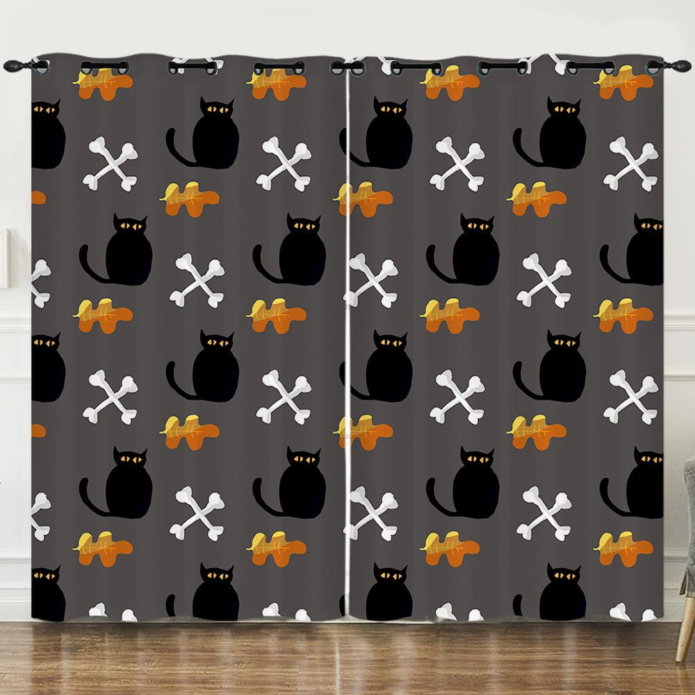 Curtain Cartoon Animal Animation Kitten 3D Digital Printing Blackout Curtain 3D Three-Dimensional Printing
