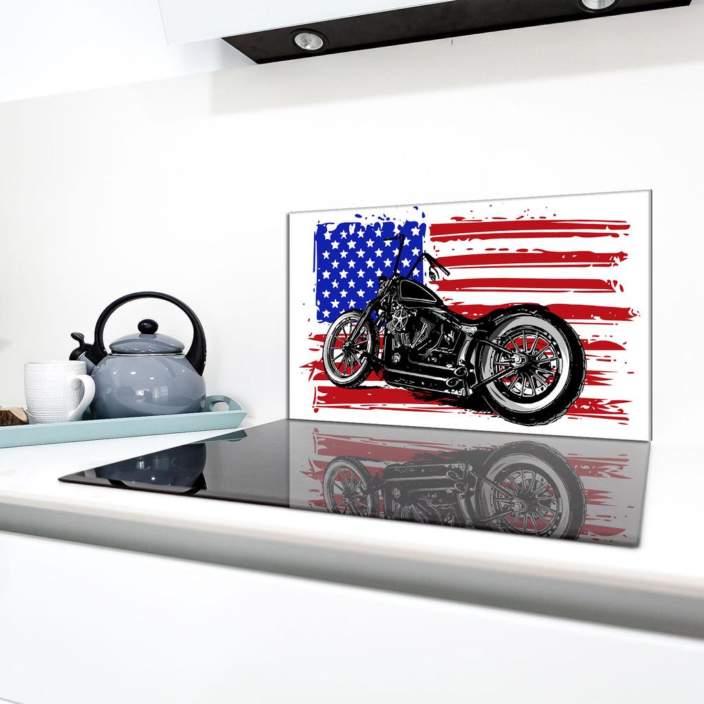 Szklana płyta ochronna na kuchenkę 90x52 Motocykl