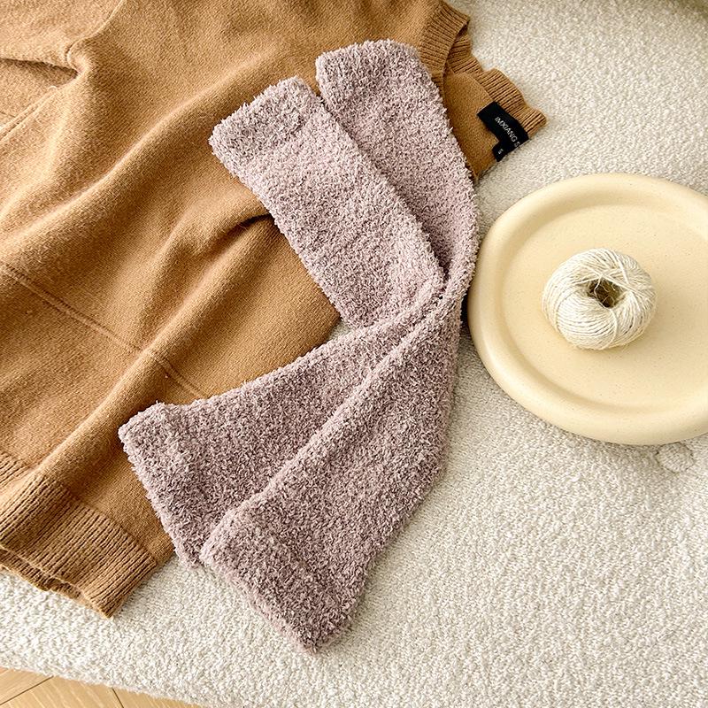 Zimní teplé chrániče kolen a návleky na lýtka - Silné pruhované ponožky z korálového fleecu pro muže a ženy