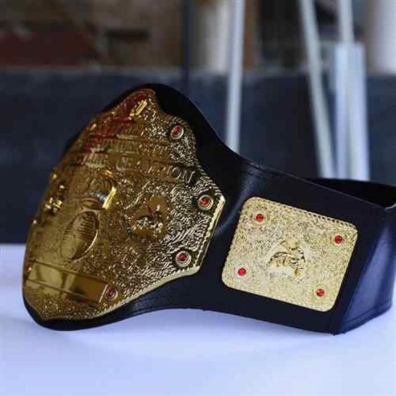 World Heavyweight Champion Belt Mask Cosplay Prop Gold Wrestling Waist Title Gladiator Waistband Mascaras Halloween Party Custom