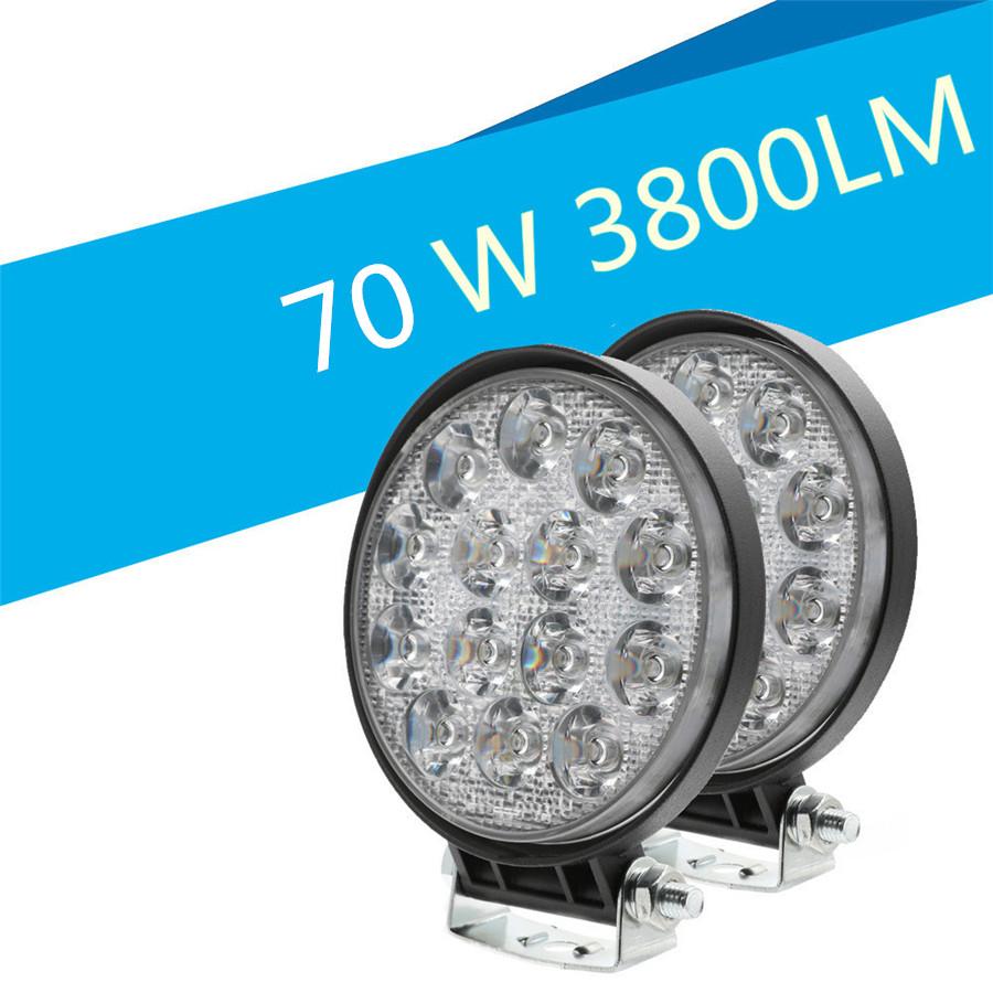 For Work Light Round 14 Lights (Pair)-Ultra-Thin