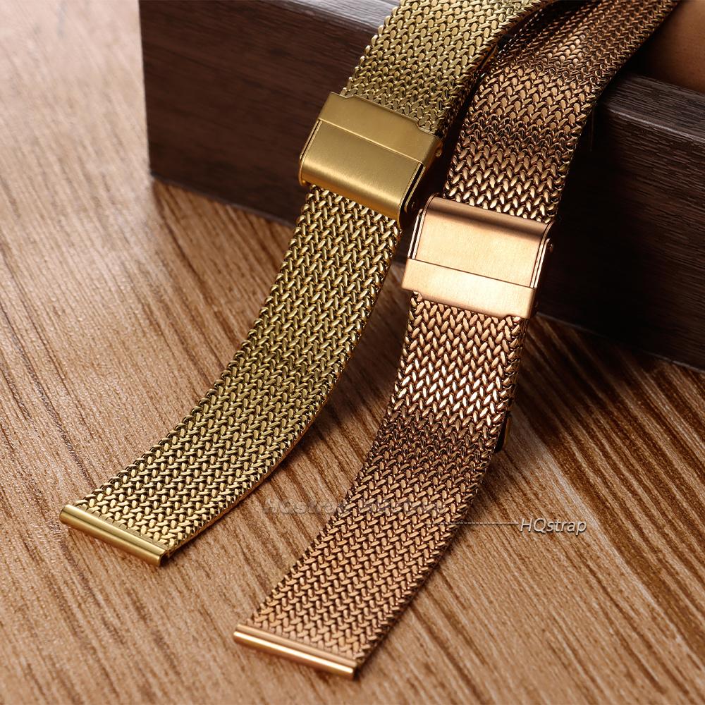 Pasek Milanese Loop 16mm 18mm 20mm Stal Nierdzewna Siatka Mężczyźni Kobiety Metalowa Wymienna Bransoleta Pasek do Zegarka Biznesowy Uniwersalne Bransolety