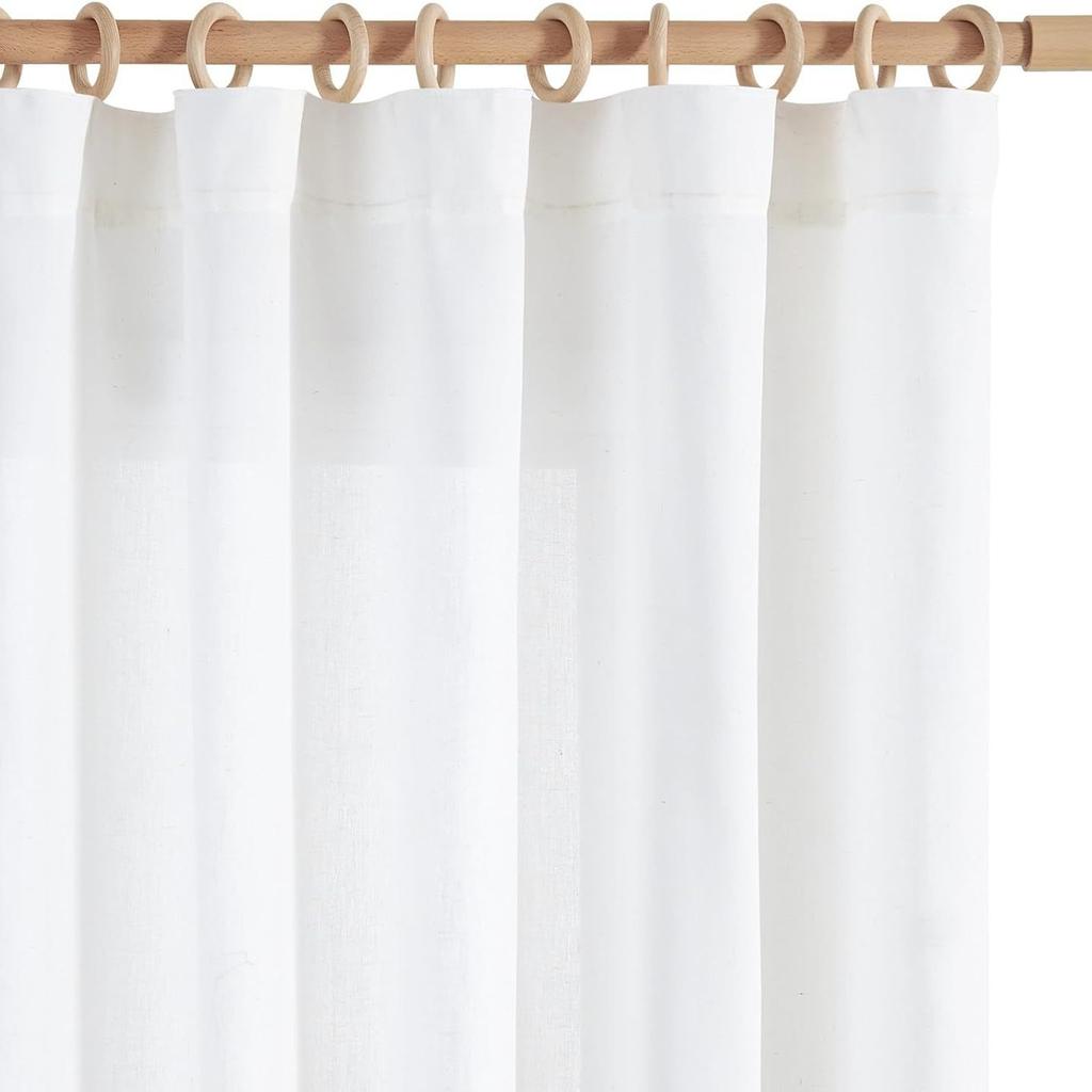 Solid-Color Translucent Curtains, Suitable for Living Rooms, Bedrooms, Dining Rooms, Balconies, Offices, Farmhouses, Machine Washable, Grommet Top