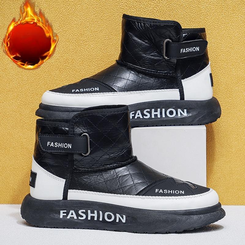 

Зимние бархатные утепленные утолщенные термоботинки Мужская обувь Кожаная толстая подошва Северо-восточная мода Прилив Хлопок Удобная универсальная обувь 46
