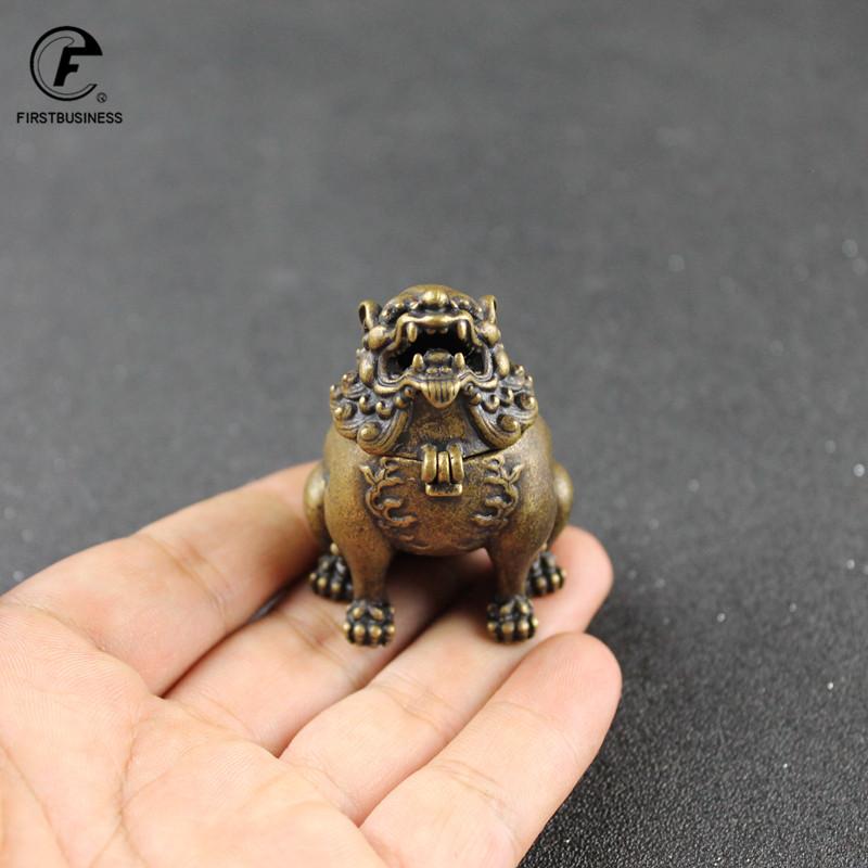 Vintage Design Chinese Style Mini Fengshui Pixiu Copper Bronze Incense Burner Censer Metal Craft Home Decor Living Room Supplies